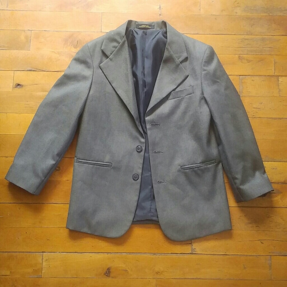 Vanheusen Boys size 10 blazer jacket taupe
